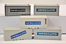 Wiking  Seecontainer 20 Fuss Container 5x Eisenbahn H0 Ladegut beklebt -  Set J8