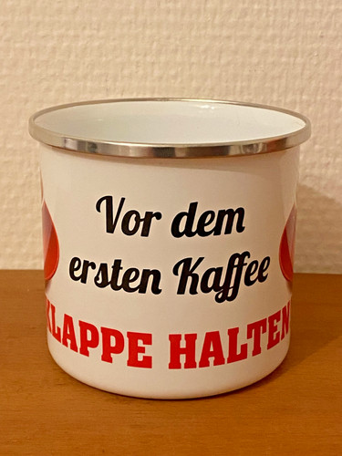 Emaille becher klappe - becher, 0,5