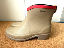 Elegant: AIGLE Juliette Damen Regenstiefel Gummistiefel Absatz beige 40