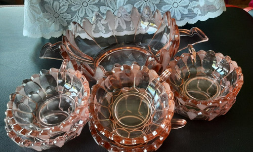 Glas schale mit schalen - 6, kl.schalen