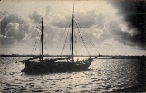 Segelboot auf dem wasser - ak,