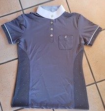 graue Turnierbluse / Turniershirt mit Strass 4R - Größe 42 - NEU