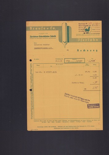 Iserlohn rechnung 1941 - iserlohn,,