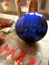 ⭐ Alte Kobaltblaue Glas Kugel 12,5 cm groß und 275 g schwer Biedermeierkugel ⭐