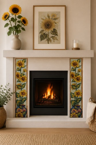 Sonnenblumen keramikfliese - sonnenblumen,