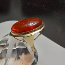 Ring 14k 585 er Gelb Gold mit Bernstein Goldring Gr 60/19