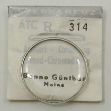 Uhrenglas Sternkreuz ATCR gewölbt armiert mit Chromring Uhrglas Watch glass