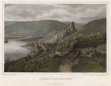 Stadtprozelten Main Gesamtansicht Original kolorierter Stahlstich Mayer 1847