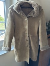 Wildederjacke mit echtem Lammfell, 38, abn. Kapuze, 1x getragen, Neuwertig,