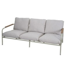 B-Ware Aluminium-Gartenbank MCW-O11, Stoff 184cm, hellgrün Polster beige