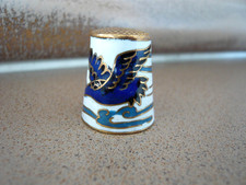 Cloisonne fingerhut mit vogel - cloisonne,