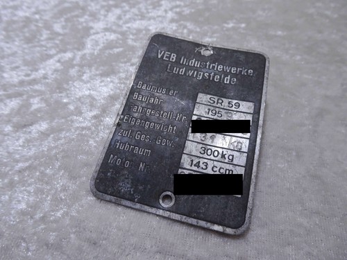 Ddr original typenschild - original,
