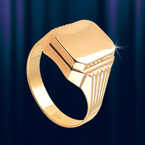 Rose gold 585 14kt herrenring - gold,