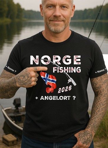 Norge fishing angler shirt - norge,