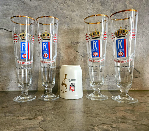 Rot weiß erfurt - rot-weiß, bierglas
