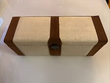 Wein-Box Geschenkbox aus Holz mit Wildleder und Canvas für 1 Flasche Deko