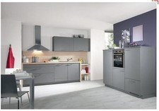 Grosse Einbauküche Concept anthrazitgrau Akazie Ausstellungsküche