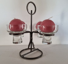 Vintage Kerzenleuchter Dänemark– Glas & Gusseisen/iron– 4-flammig – 60er/70er Ja