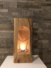 Windlicht Laterne Altholz 33cm Kirschbaum HolzbalkenUnikat Lampe Säule Handmade