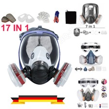 Staubmaske Gasmaske Lackiermaske Atemschutz Vollmasken Aktivkohle Filter Set DE