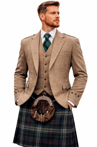 Khaki tweed argyle - argyle, kilt