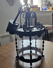 Historische Leuchte ,Eisen ,Glas mit Blasen, 