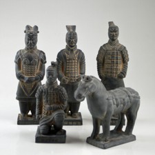 Terrakottakrieger 5er Set Xi`an Terrakottaarmee Terrakottafiguren Höhe 15-17 cm