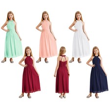 Kinder Mädchen Kleider Ruched Flowergirl Prom Gowns Host Maxikleid Hochzeit