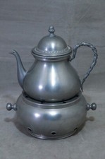 KANNE WASSERKESSEL TEEKANNE STÖVCHEN TEESTÖVCHEN WARMHALTEPLATTE ZINN ENGELSZINN