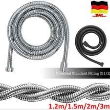 Duschschlauch Brauseschlauch Edelstahl 1.2m-3m Chrom Universalanschluss Schlauch
