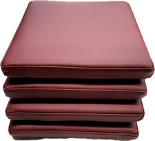 2 Stück  Lederkissen  Sitzkissen Stuhlkissen mit Antirutsch 38x38x5 cm bordeaux