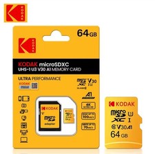 Kodak Micro SD-Karte 64GB  mit Adapter /  4K High-Speed TF Speicherkarte 