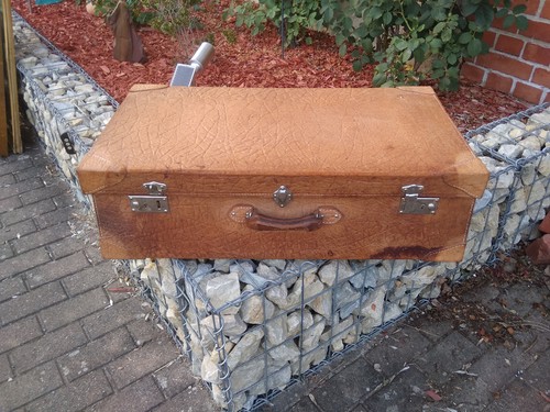Alter koffer vintage leder - koffer,