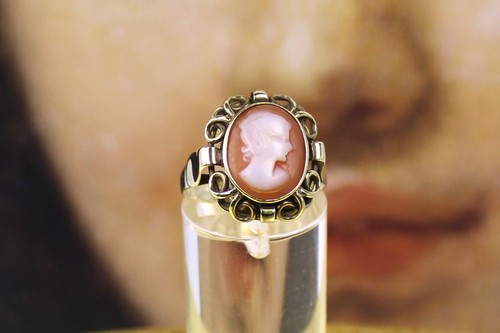 Biedermeier kamee goldring aus - biedermeier, kamee-goldring