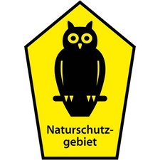 Schild Naturschutzgebiet/Eule