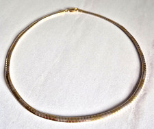 925er Silber Collier - Bicolor/ Silber/ Vergoldet - Flache Gliederung - 43 cm