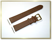 klassik echt Leder Uhrenarmband Braun Seidenmatt 18mm breit goldene Schlies.2018