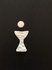 Verzierwachs Kelch weiß+