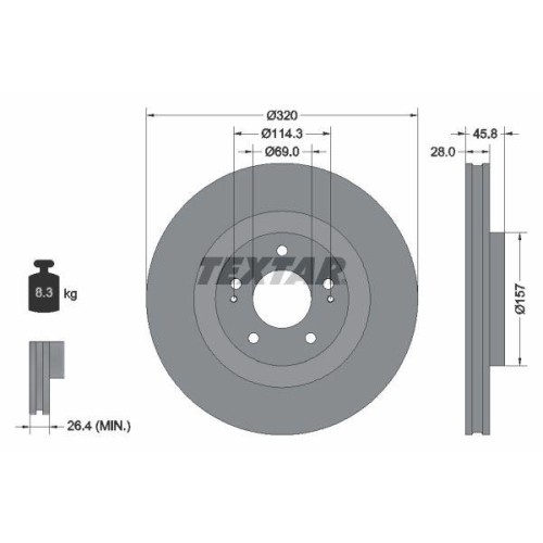 Textar 92306503 bremsscheibe - textar,