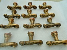 34947 12x Gründerzeit Fenstergriff Rosette Messing window handle 1900 brass 