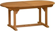 Teak Ausziehtisch Brighton oval (bis zu 240 300 x 120 cm) Gartentisch Holztisch