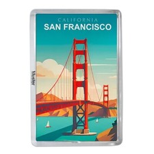 San Francisco California +  Dreams + Fridge Magnet + Souvenir - Fotomagnet Acryl
