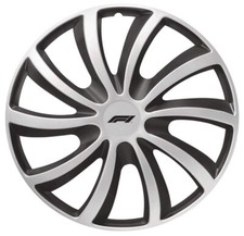 Formula 1 Radzierblenden, Radkappen, 16 Zoll, Schwarz/Silber, 4 Stk,  10849