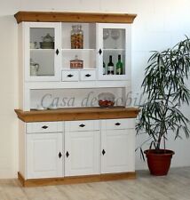 Massivholz Buffet-schrank 2farbig weiß gelaugt geölt Kiefer NEU Küchen Vitrinen