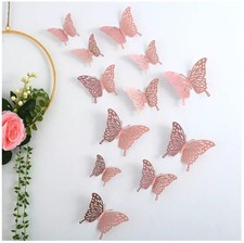 12 Set 3D Schmetterlinge Wandtattoo Wanddeka Wand Deko Wandtatoo Wandaufkleber