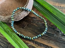 Armband Grün/Gold - elastisch - NEU - Glasperlen - Perlen 4mm - Schmuck - NEU!!!