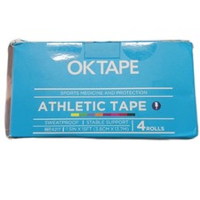 OK TAPE Sporttape 4 Rollen 3.8cm×13.7m Weiß Tape Reißbares Athletik Sporttape