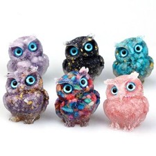 Kristall Eule Vogel Figur Harz