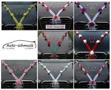 ORGANZA M + HERZEN Auto Schmuck Braut Paar Rose Dekoration Autoschmuck Hochzeit