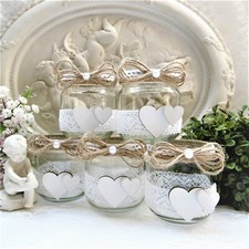 5 x Windlicht Teelichthalter Vase Vintage Landhaus Deko Glas Tischdeko Hochzeit 